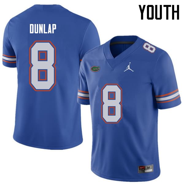 Youth NCAA Florida Gators Carlos Dunlap #8 Stitched Authentic Jordan Brand Royal College Football Jersey MJO4265HO